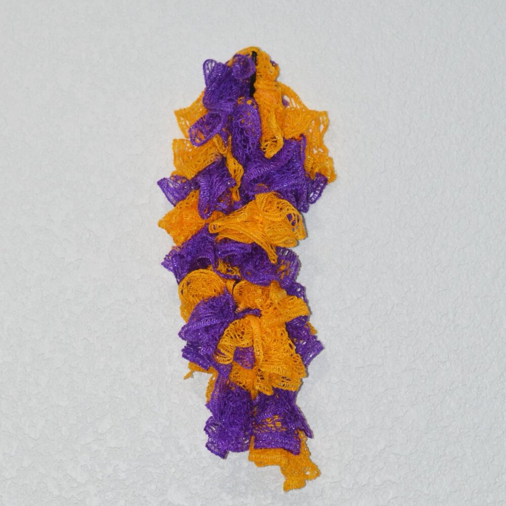 Homemade Purple and Grey Ruffle Scarf - Picture 2 of 2